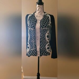 Zara Black and White Patterned Cardigan
